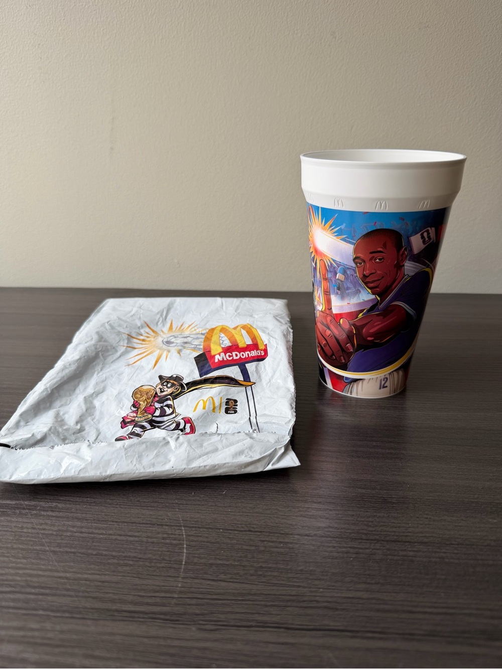 2026 McDonald’s FIFA World Cup Thierry Henry Plastic Cup Mug Hamburglar & Sleeve